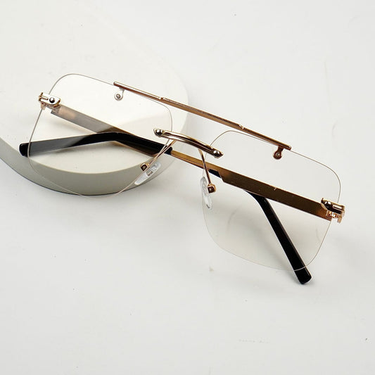 Transition Black – Rimless Sunglasses – S-1139