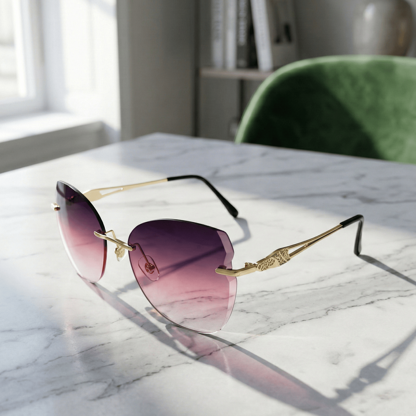 Elegant Lightweight Rimless Sunglasses