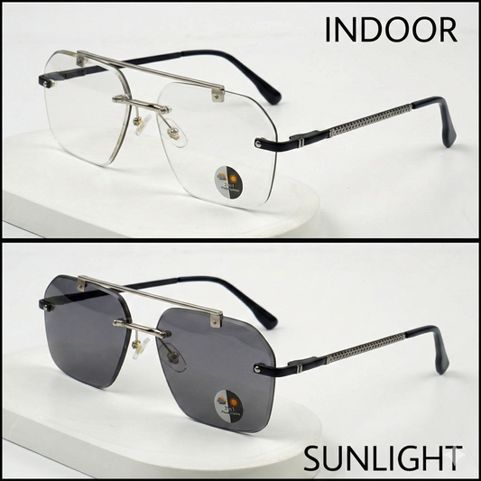 Transition Grey – Rimless Sunglasses