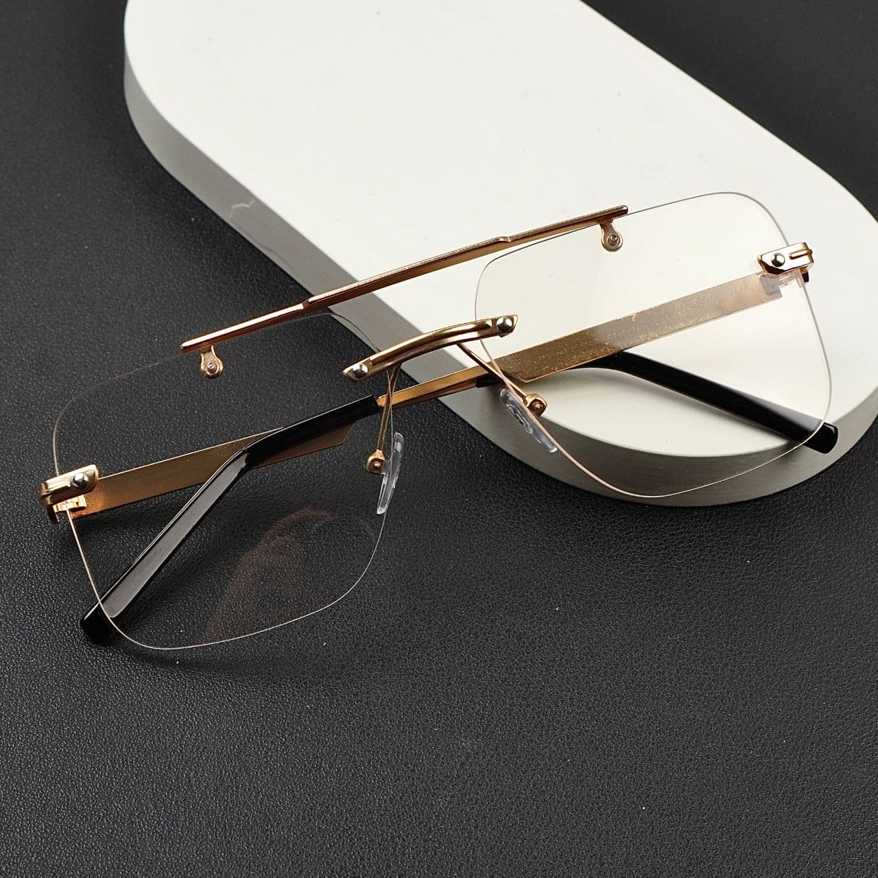Transition Brown – Rimless Sunglasses – S-1139
