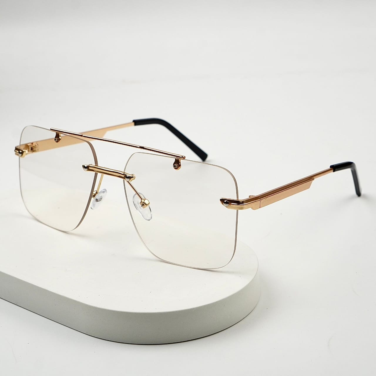 Transition Brown – Rimless Sunglasses – S-1139