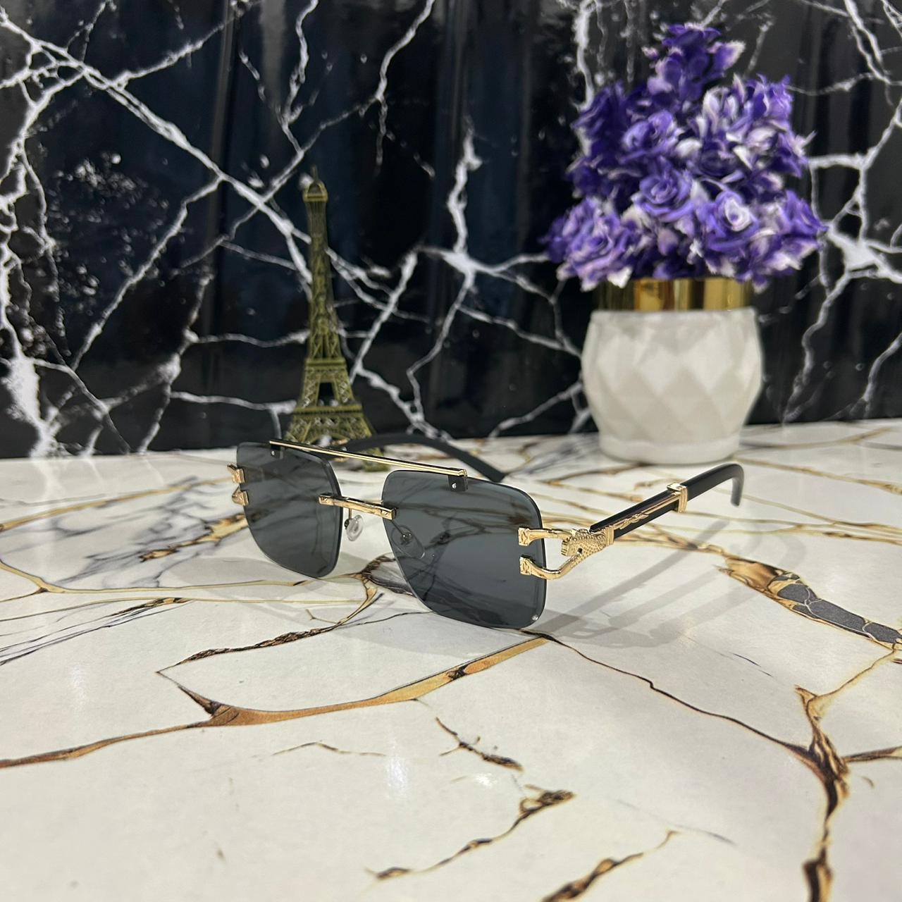 Cheetah Rimless Sunglasses – Bold, Stylish & Modern