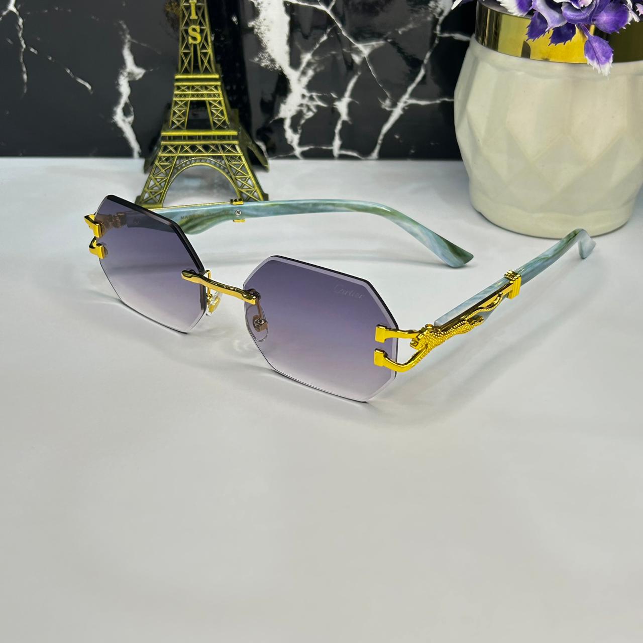 Luxury Rimless Octagon Sunglasses