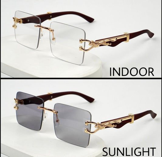 Transition Black – Rimless Sunglasses – S-1140