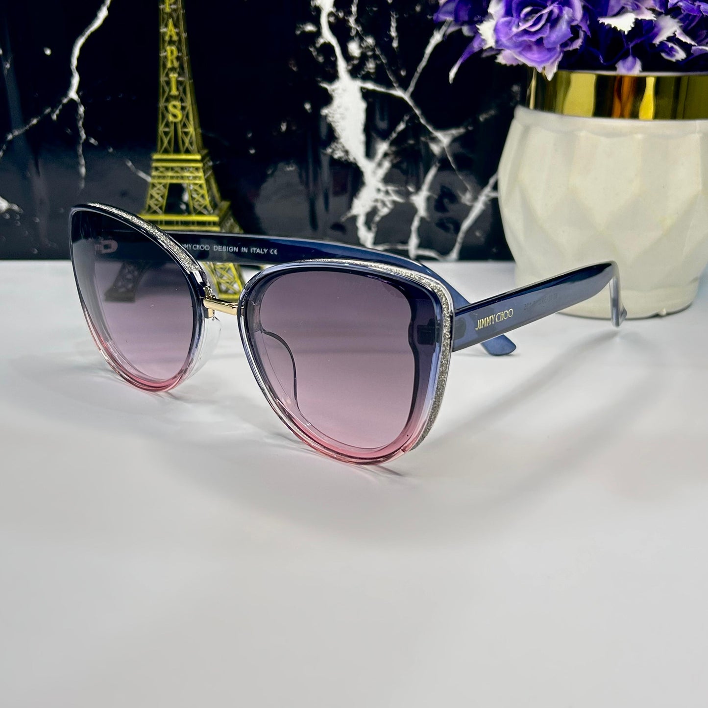 Elegant Black & Grey Diamond-Studded Eyewear-Trendy Glasses For Girls