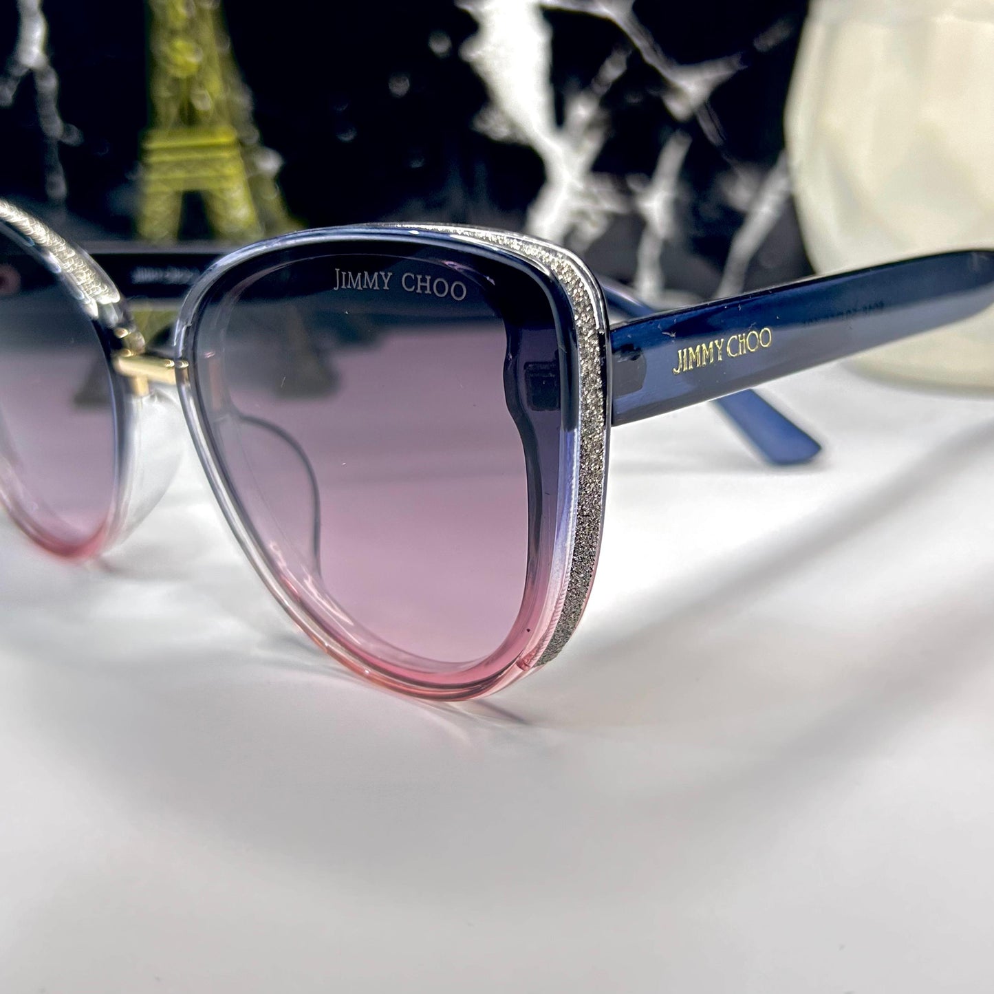 Elegant Black & Grey Diamond-Studded Eyewear-Trendy Glasses For Girls